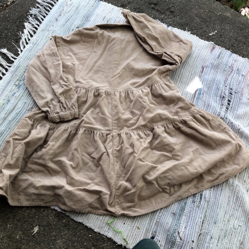 Zara Dress Kids Girls 9 Brown Corduroy Long Sleeve - Picture 4 of 4